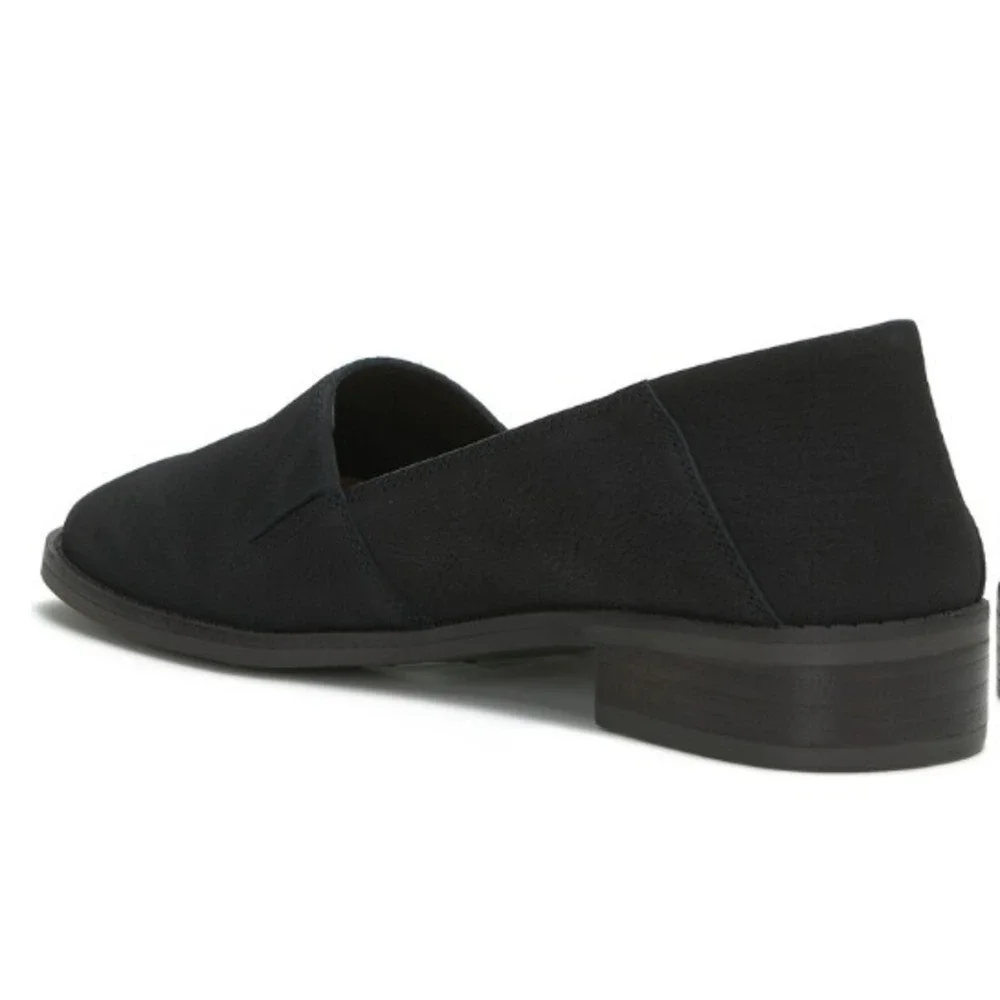 Lucky Brand® (Women's SIZE 7) Harping™ Flat in Black Nubuck Leather - $89